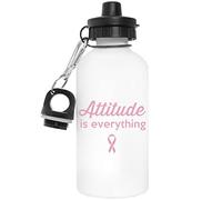 Attitude Is Everything Reusable White Aluminum Water Bottle Reusable White Water Bottle