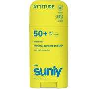 ATTITUDE Kids Mineral Sunscreen Stick SPF 50, Broad Spectrum Zinc Oxide, EWG Ve