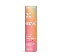 ATTITUDE Oceanly Tinted Lip Balm with SPF 30, EWG Verified, Plastic-Free, Broad Spectrum UVA/UVB Protection with Zinc Oxide, Vegan, Unscented, Baby Rose, 8.5 grams