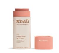 ATTITUDE Oceanly Plastic-Free Lightweight Blush Stick, Titanium Dioxide-Free, EWG Verified, Vegan Makeup, Rose, 8.5 grams