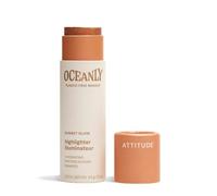 ATTITUDE Oceanly Plastic-Free Lightweight Highlighter Stick, Titanium Dioxide-Free, EWG Verified, Vegan Makeup, Sunset Glow, 8.5 grams