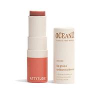 ATTITUDE Oceanly Sheer Lip Gloss Stick, EWG Verified, Titanium Dioxide-Free, Vegan Makeup & Beauty, Plastic-Free, Ginger, 3.4 grams