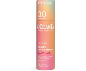 ATTITUDE Oceanly Tinted Lip Balm with SPF 30, EWG Verified, Plastic-Free, Broad