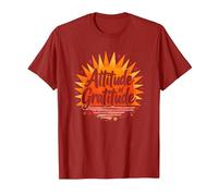 Attitude of Gratitude Inspirational Sunshine T-Shirt, Men, Cranberry Red, Large