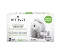 ATTITUDE Reusable Dryer Sheets, Static Eliminator & Fabric Softener, Fragrance-Free Laundry, 300 Loads, 2 Sheets (1 Pack)
