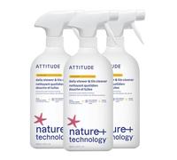 ATTITUDE Shower & Tile Cleaner, EWG Verified, Plant-Based & Vegan Bathroom Spray, Removes Soap Scum & Grime, Citrus Zest Scent, 800 mL (Pack of 3)