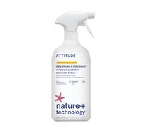 ATTITUDE Shower & Tile Cleaner, EWG Verified, Plant-Based & Vegan Bathroom Spray, Removes Soap Scum & Grime, Citrus Zest Scent, 800 mL