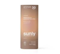 ATTITUDE Tinted Mineral Sunscreen Face Stick with Zinc Oxide, SPF 30, EWG Verified, Plastic-Free, Broad Spectrum UVA/UVB Protection, Dermatologically Tested, Vegan, Unscented, 20 g