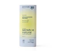 ATTITUDE Mineral Sunscreen Face Stick for Sensitive Skin, SPF 30, EWG Verified, Plastic-Free, Broad Spectrum UVA/UVB Protection with Zinc Oxide, Dermatologically Tested, Vegan, Unscented, 20 g