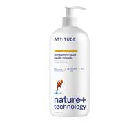 ATTITUDE Washing Up Liquid, Cuts Grease & Removes Food Residue, Gentle on Hands, EWG Verified, Plant-Based Cleaning Liquid, Vegan Dish Soap, Citrus Zest, 1 Liter