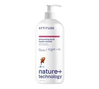 ATTITUDE Washing Up Liquid, Cuts Grease & Removes Food Residue, Gentle on Hands, Plant-Based Cleaning Liquid, Vegan Dish Soap, Pink Grapefruit, 1 Liter