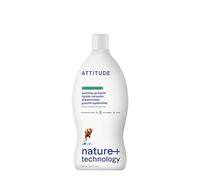 ATTITUDE Washing Up Liquid, Cuts Grease & Removes Food Residue, Gentle on Hands, Plant-Based Cleaning Liquid, Vegan Dish Soap, Green Apple & Basil, 700 mL