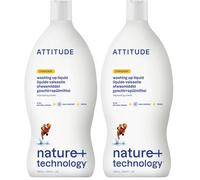 ATTITUDE Washing up Liquid, EWG Verified, Advanced Degreasing Power, Plant- and Mineral-Based Ingredients, Vegan, Citrus Zest, 700 mL (Pack of 2)