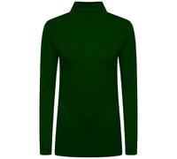 Attitude Women’s Polo Roll Neck Long Sleeve Turtle Neck Plain Jumper - Size 8-24, Bottle Green; XX-Large