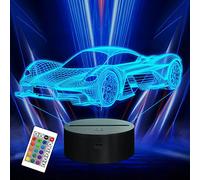Attivolife Car Gifts for Boys, Sports Racing Optical LED Night Light 16 Colors Change with Remote Control Timer, Kids Bedroom Decor Lamp Cool Novelty Birthday Xmas Present for Men Toddler