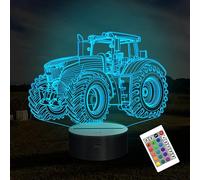 Tractor Gifts for Boys, Girls Attivolife 3D Illusion 16 Color Changing Dimmable Hologram Lighting, Smart Timer Toy USB Charge Table Desk Bedroom Decoration Creative Gift for Kid with Remote Control