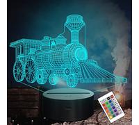 Attivolife Train 3D Lamp, Illusion Hologram Night Light with Timer Remote Control 16 Colors Changing, Kids Bedroom Decor Novelty Birthday Present for Train Model Collector Girl Boy Men