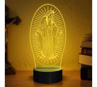 Attivolife Virgin Mary Gifts, 3D Our Lady Night Light Illusion Hologram Lamp 16 Color Changing with Remote Control, LED Best Birthday Christian Mothers Day Gifts for Religious Women Mom