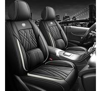 ATTLGR Car Seat Covers for Peugeot RCZ 2009-2015,Full Set Comfortable Wear-Resistant Leather Seat Covers,Waterproof NonSlip Auto Interior Protectors,F/BlackWhite