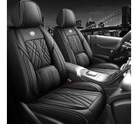 ATTLGR Car Seat Covers for VW Touareg R/PHEV/2020-2023 2024 2025,Full Set Comfortable Wear-Resistant Leather Seat Covers,Waterproof NonSlip Auto Interior Protectors,A/Black