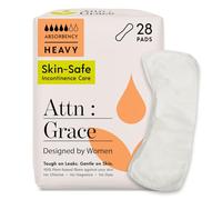 Attn: Grace Heavy Incontinence Pads for Women, 28-Pack - Plant-Based, High Absorbency, Breathable - Incontinence Pads for Heavy Bladder Leaks & Sensitive Skin