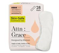 Attn: Grace Moderate Incontinence Pads for Women, 28-Pack - High Absorbency, Breathable, Plant-Based - Incontinence Pads for Moderate Bladder Leaks & Sensitive Skin