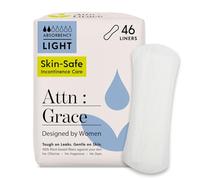 Attn: Grace Panty Liners for Women - 46 Liners - for Light Urinary Incontinence or Bladder Leakage - 100% Breathable and Plant-Based Materials with Active Odor Control - Free from Harsh Chemicals