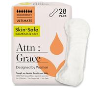 Attn: Grace Ultimate Incontinence Pads for Women, 28-Pack - High Absorbency, Breathable, Plant-Based - Overnight Pads for Heavy Bladder Leaks & Sensitive Skin