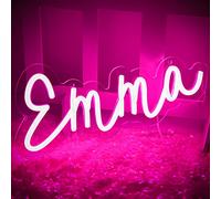ATTNEON Pink Emma Neon Sign, Personalized LED Name Neon Light for Kids Bedroom Birthday Party Decoration, Best Gift for Boys girl, Size 11.8*5.1 inches(JTD015-8)