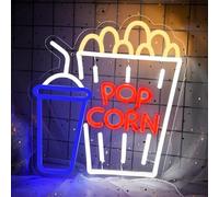 attneon Popcorn Neon Sign for Wall Decor,Business Cinema LED Light,Snacks Sign,Popcorn Neon light for Film Room,Bar,Home Theater Decor,Party Decoration,USB Interefece,Size16.1* .9inch(JTLD080)