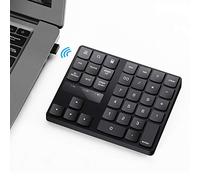 Attoe 35-Key Portable USB Wireless Numeric Keypad, Rechargeable, Ultra-Silent, External Numeric Pad for MacBook/MacBook Pro/Air and Windows Laptop (Black)