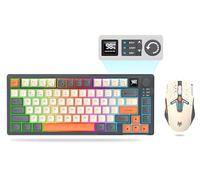 Attoe 75 ％ Wireless Gaming Keyboard and Mouse Combo, Mechanical Keyboard + 3D 1600DPI Mice, 2000mAh Battery, RGB Backlit Keyboard with 80 Keys Computer PC Gaming Keyboard for PC/Laptop (Black)