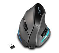 Attoe Gaming Mouse with Display, Wireless Vertical Ergonomic Mouse with Tri-Mode Connectivity, 7 Programmable RGB Buttons, 4000 DPI, Rechargeable for PC Laptop Mac