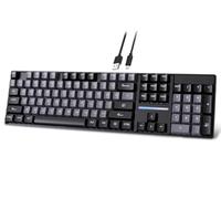 Attoe Mechanical Gaming Keyboard, 104 Keys Standard Layout Wired Gaming Keyboard, RGB Backlit, Double-Shot PBT Keycaps, Anti-ghosting Multimedia Keys, Compatible with Windows, macOS (Black)
