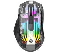 Attoe Wireless Bluetooth Mouse, Transparent BT + 2.4G Dual-Mode Slim Portable Mouse with Backlit,USB Rechargeable Computer Mouse for Laptop Desktop Windows…