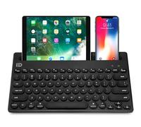 Attoe Wireless Keyboard, Dual Channel Multi-Device Universal Cute Wireless Bluetooth Keyboard Portable Slim with 20m Connection Distance for Tablet Smart Phone PC Windows Android iOS Mac (Black)