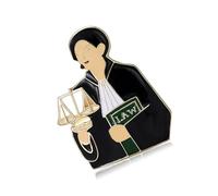 Attorney Figure Brooch Crafted From Alloy Portable Construction Comfortable Wear Expresses Legal Prides Present Lawyer Lapel Pin