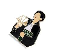 Attorney Figure Brooch Crafted From Alloy Portable Construction Comfortable Wear Expresses Legal Prides Present Alloy Lawyer Pin