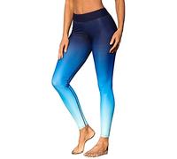 ATTRACO Women High Waisted Swim Pants Long Swim Leggings Gradient Blue S