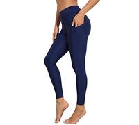 ATTRACO Women High Waisted Swim Pants Long Swim Leggings Navy S