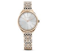Attract watch, Swiss Made, Pavé, Crystal bracelet, Gold tone, Champagne gold-tone finish