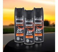 Attraction Deodorant Body Spray (3 x 200 ml) | Pack of 3 Deodorant Spray for Men | 24-Hour Protection, Sensual Fragrance & Anti-White Stains Formula | Vegan Deodorant without Microplastics