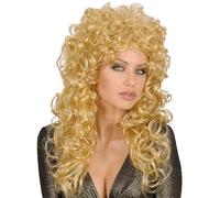Attractive - Blonde Wig for Hair Accessory Fancy Dress | Long synthetic hair with voluminous curls for disco, glamour and retro costumes, carnival, theme party