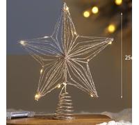 Attractive Glittery Tree Star Designed for Holiday Decorations and Seasonal Cheer (25 sun for CHAMPAGNE)