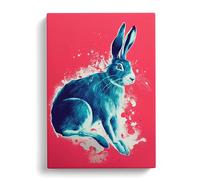Attractive Hare Canvas Print | Gallery Wrapped 30mm Frame Wall Art | 30x20 inches | Ready to Hang | Modern Animals Picture | Living Room Bedroom Lounge Office