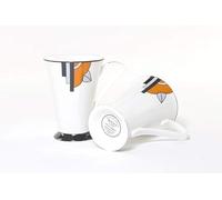 Attractive Pair of Art Deco Fine Bone China Mugs in The Ritzy (Orange) Design