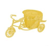 Attractive Woven Flower Basket Great for Faux Flowers and Home Decoration (Yellow)