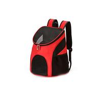AttreX Cat Backpack Mesh Pet Backpack Portable Cat Bag Foldable Dog Cat Carrier Outdoor Travel Carrier Black Blue Red Zipper Backpack Pets Supplies (Color : Red, Size : Large)