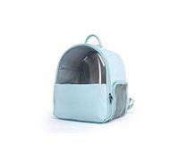 AttreX Cat Backpack Portable Leather Pet Bag Waterproof Space Capsule Transparent Window Simple Breathable Fashion Backpack Outdoor Travel Handbag (Color : Blue, Size : Medium)