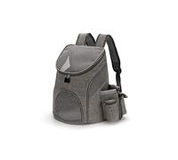 AttreX Cat Backpack Portable Mesh Dog Bag Breathable Dog Backpack Foldable Large Capacity Cat Carrying Bag Portable Outdoor Travel Pet Carrier (Color : Gray, Size : Large)